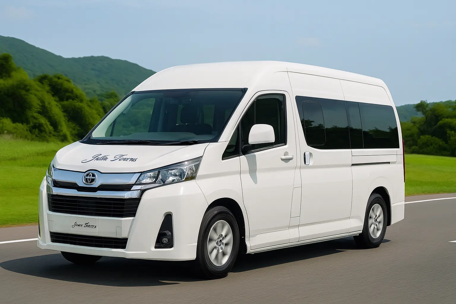 Ian Flemmings Toyota Hiace — your airport transfer vehicle